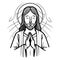 Jesus Christ Savior vector illustration. Black silhouette of Jesus, laser cutting cnc