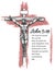 Jesus Christ, the Son of God, crucified on a wooden cross, symbol of Christianity hand drawn vector illustration sketch