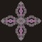 Jesus Christ. Vintage beautiful ornate Christian Cross from brilliant stones, silver and pink.