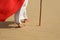 Jesus Christ walking in desert, closeup