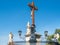 Jesus cross at front of Avignon Cathedral, France