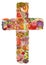 Jesus cross made of delicious food and helps us in hunger isolated