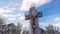 Jesus cross with timelapse clouds