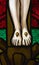 Jesus\' feet on the cross