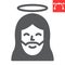 Jesus glyph icon, Happy Easter and christmas, jesus christ vector icon, vector graphics, editable stroke solid sign, eps