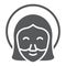 Jesus glyph icon, portrait and christ, god sign, vector graphics, a solid pattern on a white background.