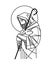 Jesus Good Shepherd hand drawn illustration