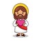 Jesus holding heart cartoon