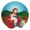 jesus holding lamb. Vector illustration decorative background design