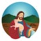 jesus holding lamb. Vector illustration decorative design