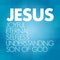 JESUS - Joyful Eternal Selfless Understanding Son of God acronym, concept background