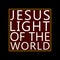 Jesus Light of the World on dark red in black frame