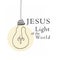 Jesus Light of the World with Lightbulb