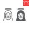 Jesus line and glyph icon, Happy Easter and christmas, jesus christ vector icon, vector graphics, editable stroke