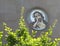 Jesus portrait on church wall, Lithuania