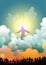 Jesus second coming illustration background