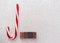 Jesus Spelled with a Candy Cane and Block Letters