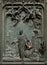 Jesus taking his farewell of his Mother, detail of the main bronze door of the Milan Cathedral