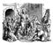 Jesus` Triumphal Entry and Welcome into Jerusalem vintage illustration