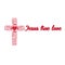 Jesus true love. Cross. Heart. Love. Vector illustration.