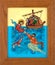 Jesus Walking on Water Reverse Glass Naive Icon