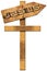 Jesus - Wooden Directional Sign with Cross