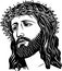 Jesus in a wreath Vector illustration, Head of Jesus Christ wearing a crown of thorns