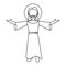Jesuschrist man cartoon in black and white faceless