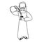 Jesuschrist man cartoon in black and white faceless