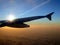 Jet Aircraft Wing at Sunset