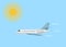 Jet airplane fast, sun sky