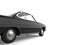 Jet black restored vintage car - rear wheel closeup shot