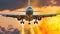 Jet Carrier Struggles Amidst Fiery Engine Catastrophe. Generative AI