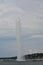 Jet `d Eau high pressure fountain landmark in Geneva Switzerland