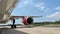 Jet engine of a commercial plane being test run