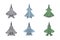 Jet fighter aircraft warfare set collection with various shape and type - 
