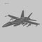 Jet fighter vector illustration. Military aircraft. Carrier-based aircraft. Modern supersonic fighter