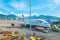 Jet flights dock in Hong Kong International Airport