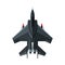 Jet Military Aircraft, Airplane View from Above, Air Transport Vector Illustration