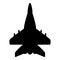 Jet plane fighter reactive pursuit military icon black color vector illustration image flat style