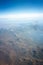 Jet plane window sea land view