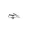 Jet ski on automobile trailer outline icon.