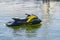 Jet ski on a raid in the dock, jet ski on the water