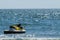 Jet ski on sea waves