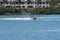 Jet skier in miami beach bay ocean