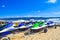 Jet skis at Nessebar beach view Black Sea coast Bulgaria