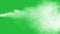 Jet of Vapour Steam Under Pressure on Green Background. Clouds of thick jet swirl. Dry smoke fog. Gaseous state