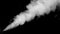 Jet of white smoke on a black background. CO2 pollutant emission  the atmosphere in  infrared camera