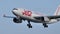 Jet2 airline, Airbus A330 AirTanker descending in the air above Lanzarote airport