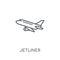 jetliner linear icon. Modern outline jetliner logo concept on wh